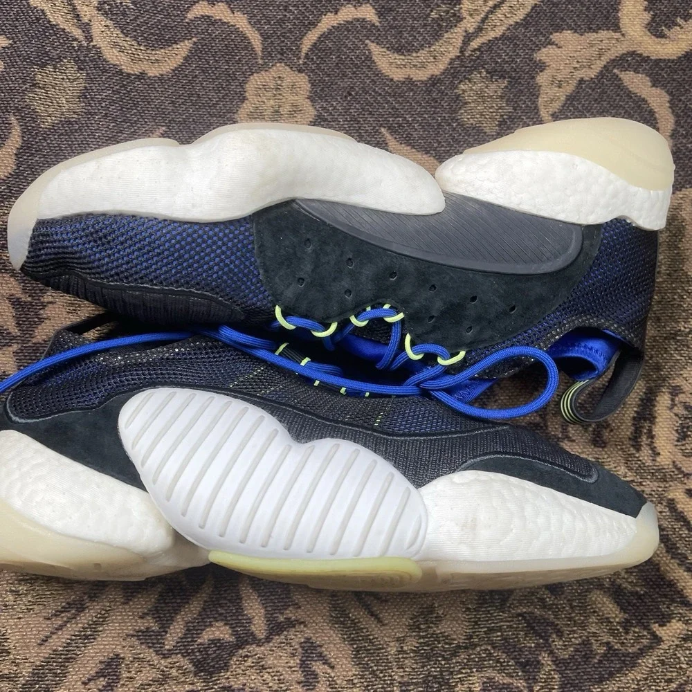 ADIDAS ORIGINALS CRAZY BYW II BLACK WHITE BLUE YELLOW BD7998 Mens Size 12